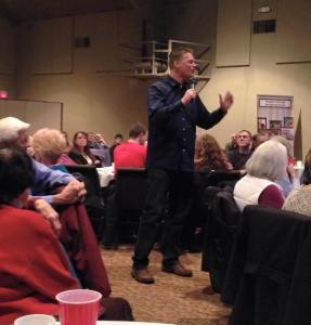 Sharing about Madagascar at a recent missions banquet.